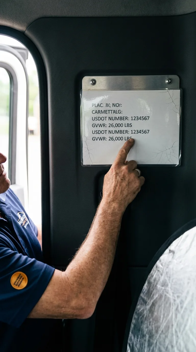 USDOT licensing placard verification in Hartville